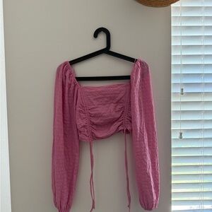 Sophie Rue Pink long sleeve Crop Top